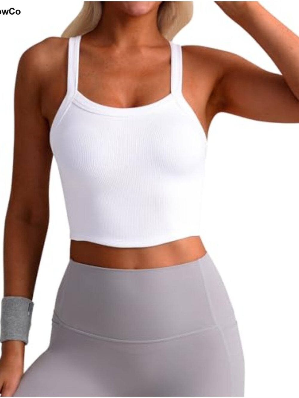 Seamless Racerback Tank Top Women Cross Back Workout Ribbed Slim Fit Sleeveless